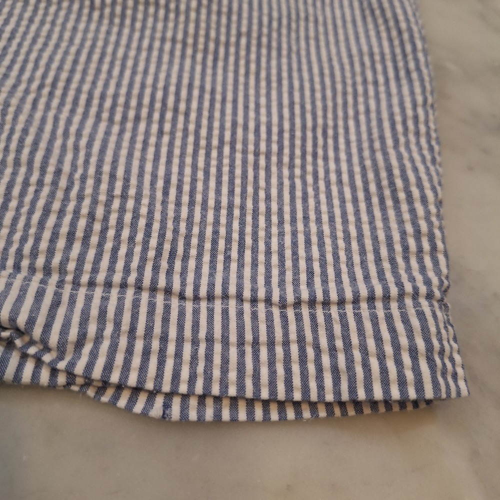 Jos. A. Bank Shorts Mens 40 Blue Seersucker Pleated Cotton Stays Cool Preppy - Picture 8 of 8